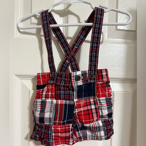 Gymboree Baby Madras Shirts with Attached Suspenders - Picture 1 of 7